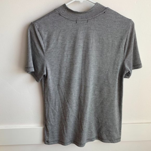 Zara Gray & Black Thin Striped Short Sleeve Shirt - Picture 2 of 8